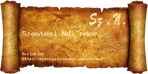 Szentesi Nándor névjegykártya